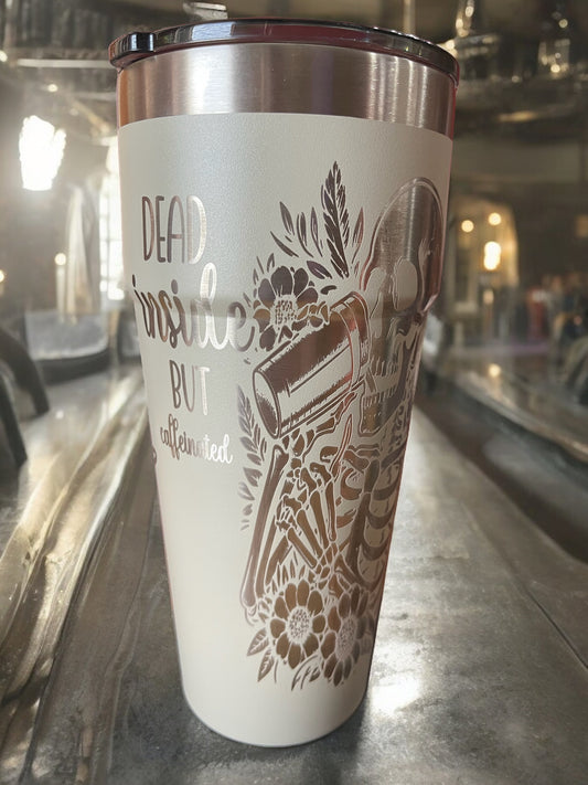 Dead Inside But Caffeinated Engraved Tumbler