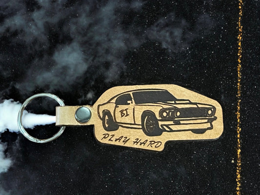 Mustang "Play Hard" Key Chain