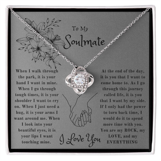 Love Knot Necklace, "To My Soulmate"